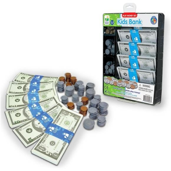 Kids Bank Play Money Set -Play Money for Kids-Over $5000 in Realistic Play Money - Picture 1 of 5